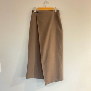 OAK + FORT taupe wrap skirt | Size S/P